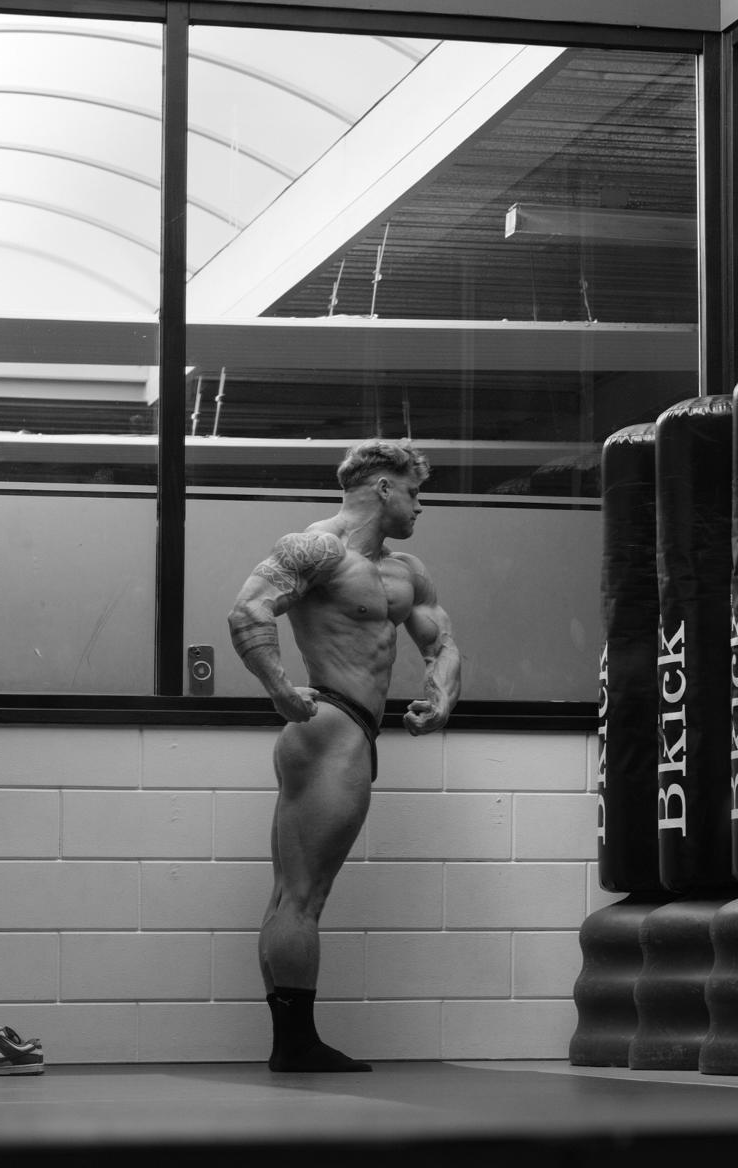 Mitchel side pose gym